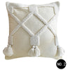 Cotton linen throw pillow texture detail