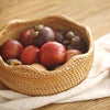 Round woven rattan fruit basket set