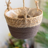 Handmade grass hanging flower basket