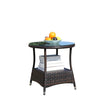 PE rattan iron frame round coffee table detail