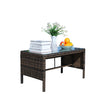 Rectangular coffee table with patio sectional set