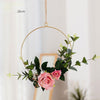 Iron and flower wall hanging entryway styling