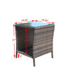 Outdoor coffee table tempered glass close-up