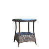 Round outdoor coffee table with patio furniture set