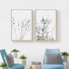 Frameless botanical canvas wall art