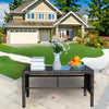 PE rattan frame rectangular coffee table detail