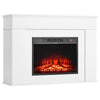 Freestanding electric fireplace with mantel for bedroom