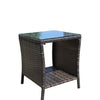 PE rattan frame outdoor coffee table detail