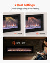 60 inch electric fireplace installed on feature wall