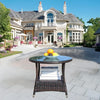 21 inch round outdoor coffee table glass top