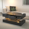 LED coffee table with storage drawer